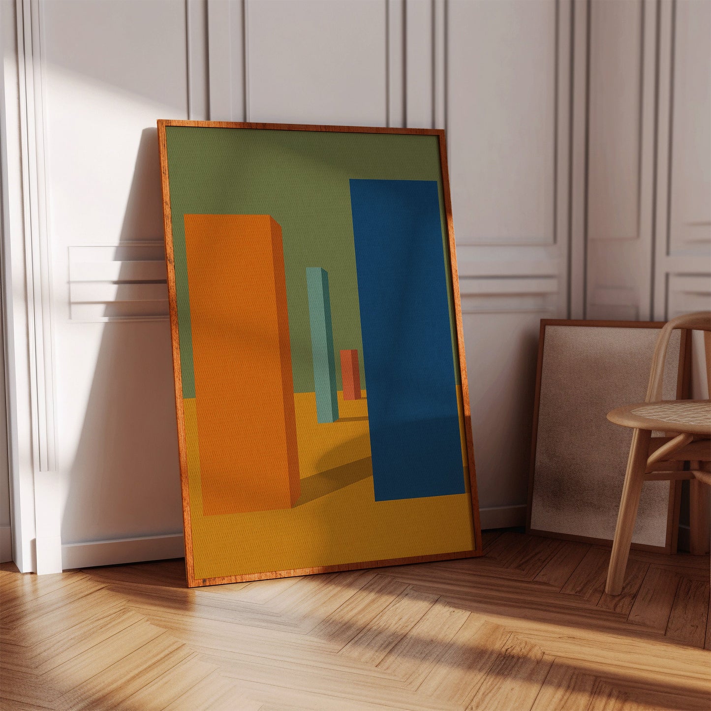 Toile d'art abstraite géométrique vibrante