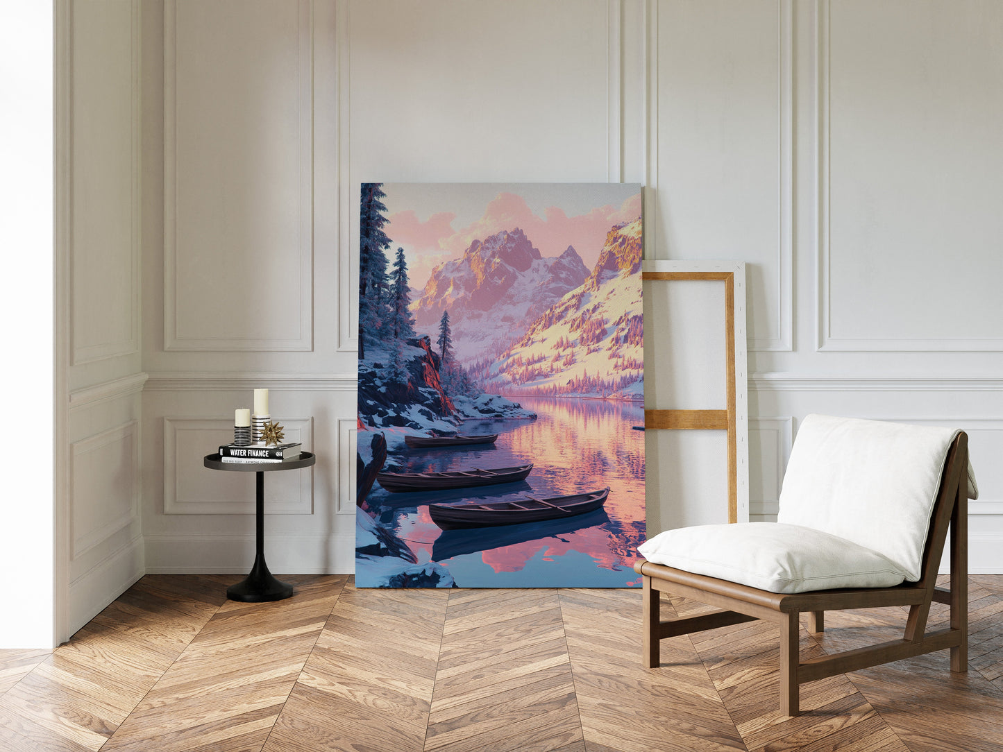 Enchanting Winter Mountain Lake Art Print