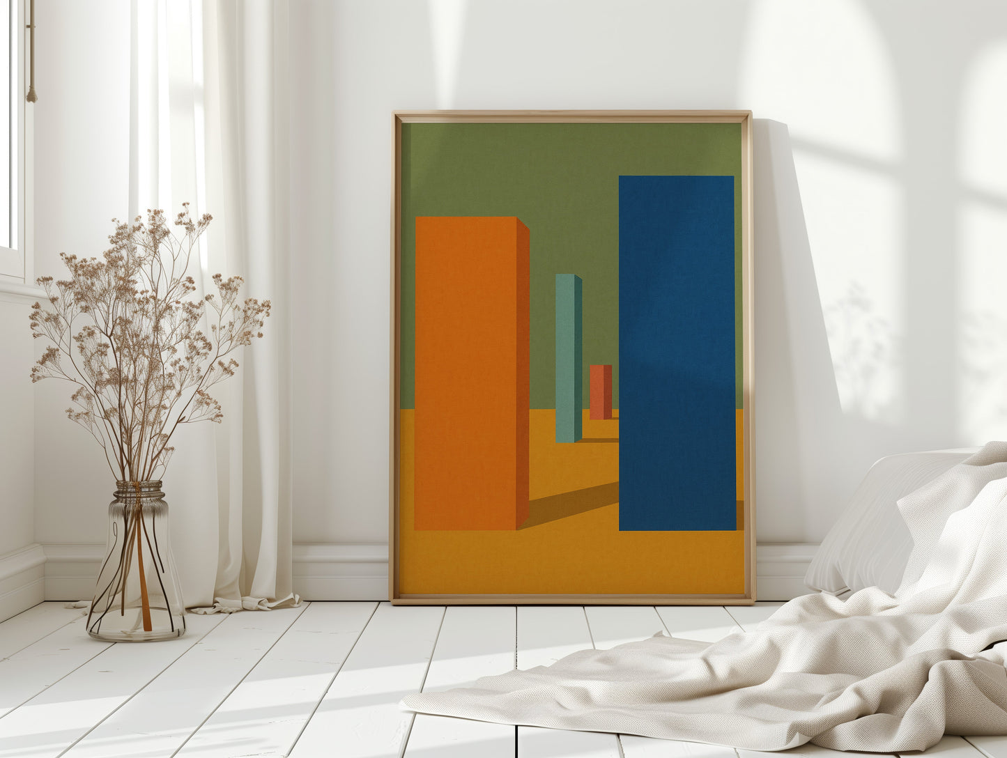 Toile d'art abstraite géométrique vibrante