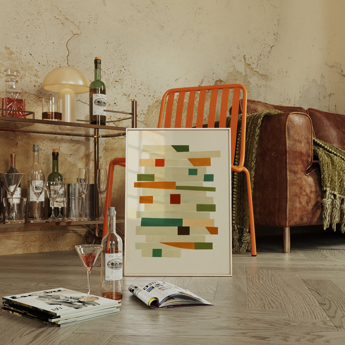 “Stacked Harmony” – Mid-Century Modern Geometric Art Print