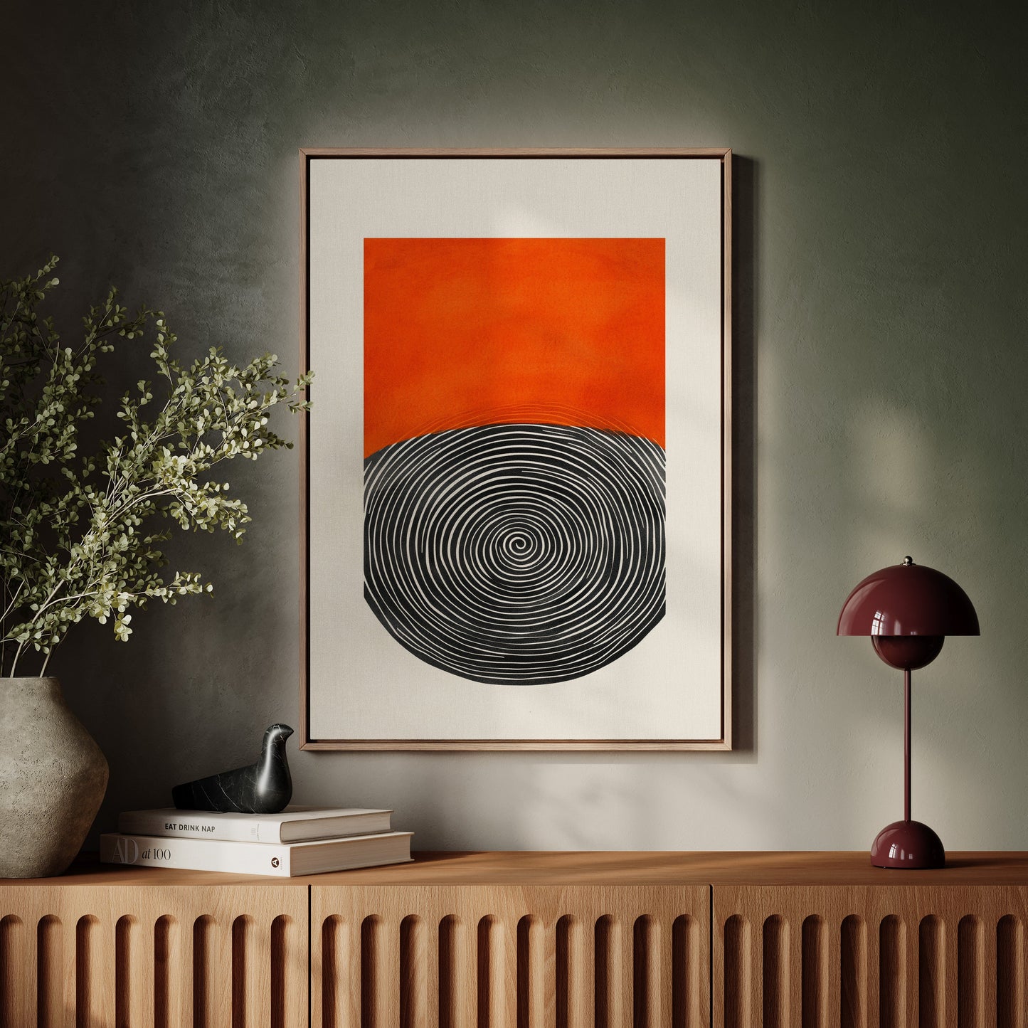 Wirbelnder Sonnenuntergang - Abstraktes Geometrisches Kunstposter