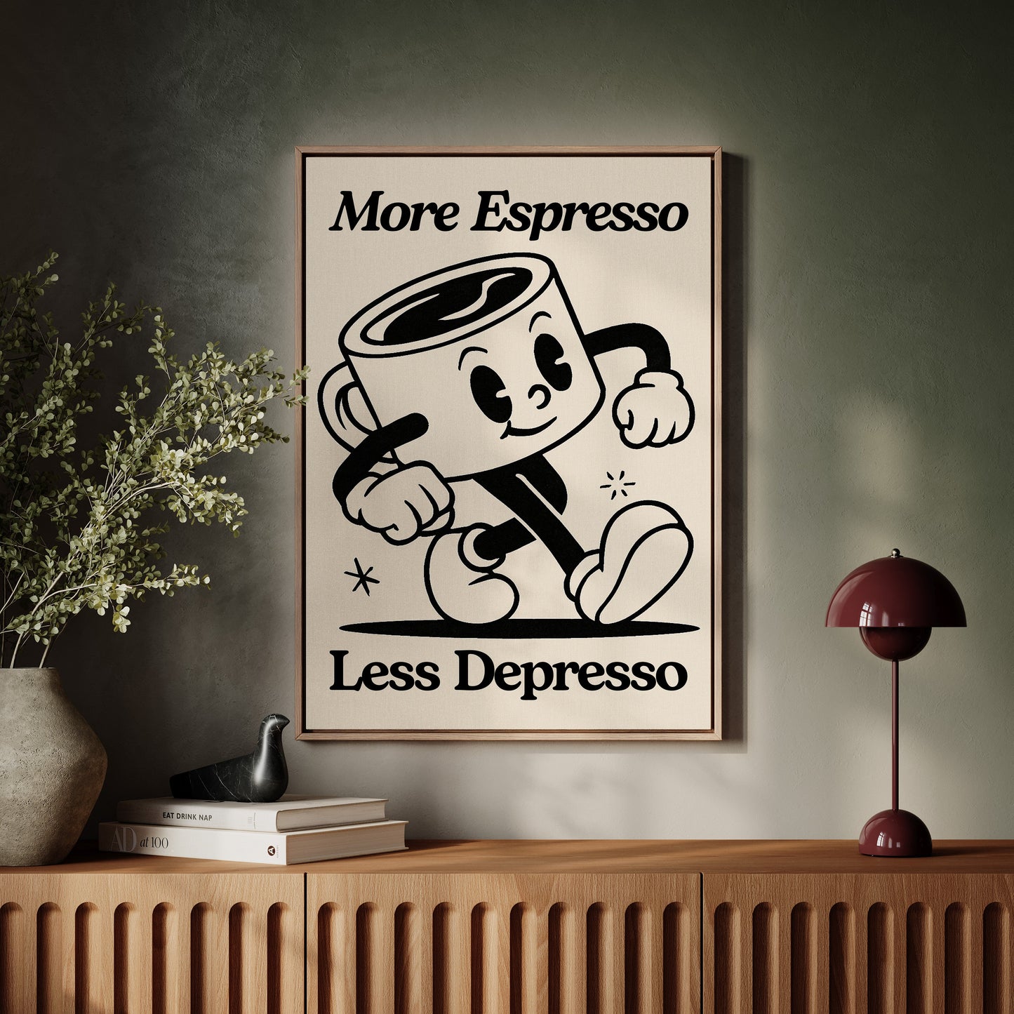 Caffeinated Cheer - Retro Coffee Art Print