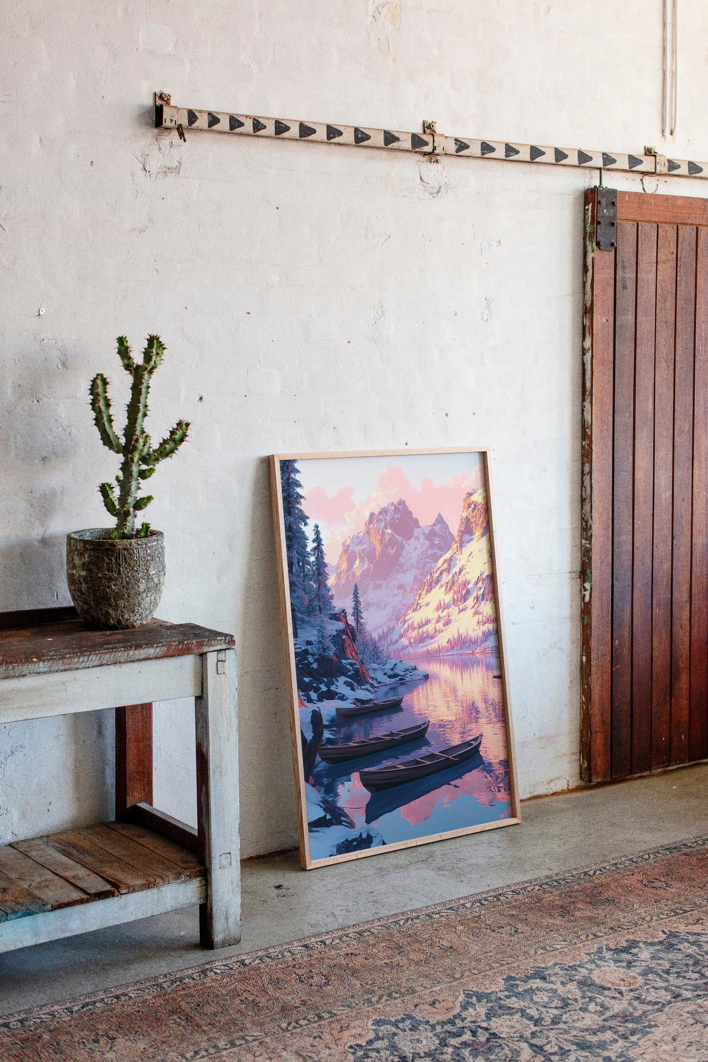 Enchanting Winter Mountain Lake Art Print
