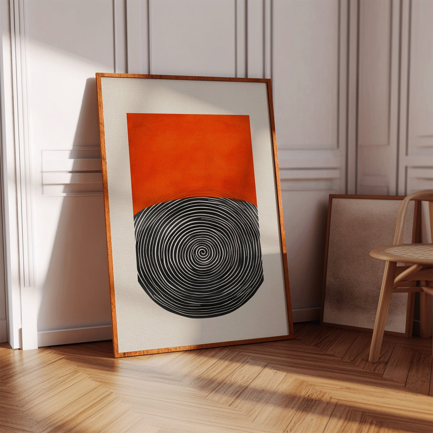 Wirbelnder Sonnenuntergang - Abstraktes Geometrisches Kunstposter