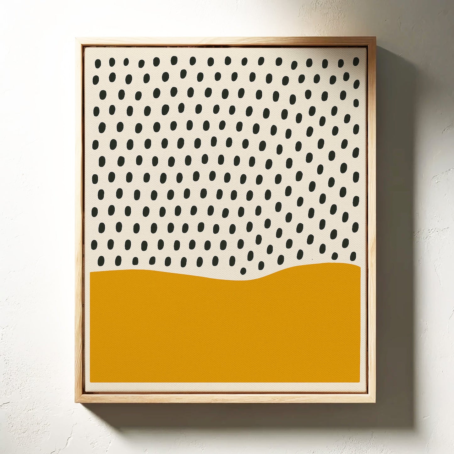 Modern Abstract Art Print - Minimalist Dots and Waves