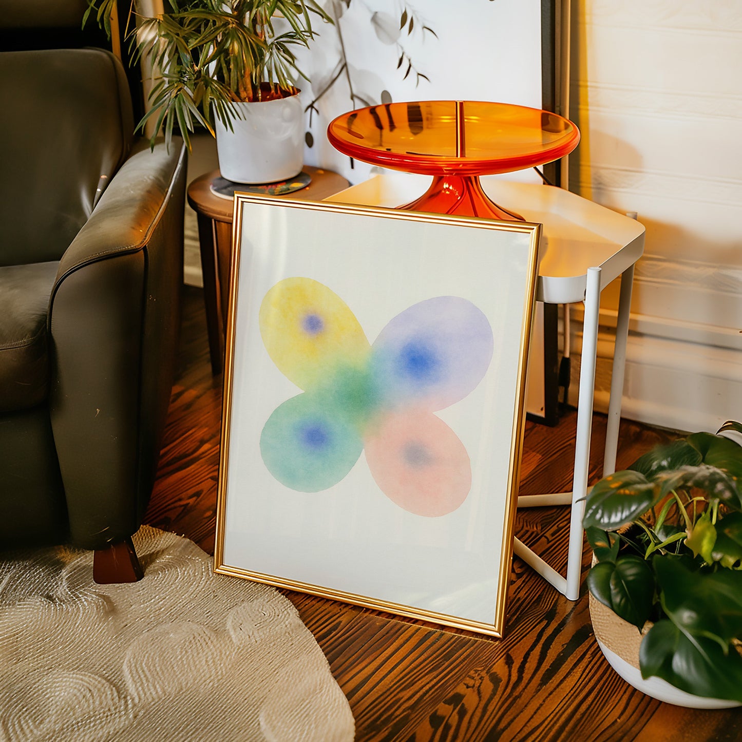 Soft Bloom – Watercolor Butterfly Abstract Print
