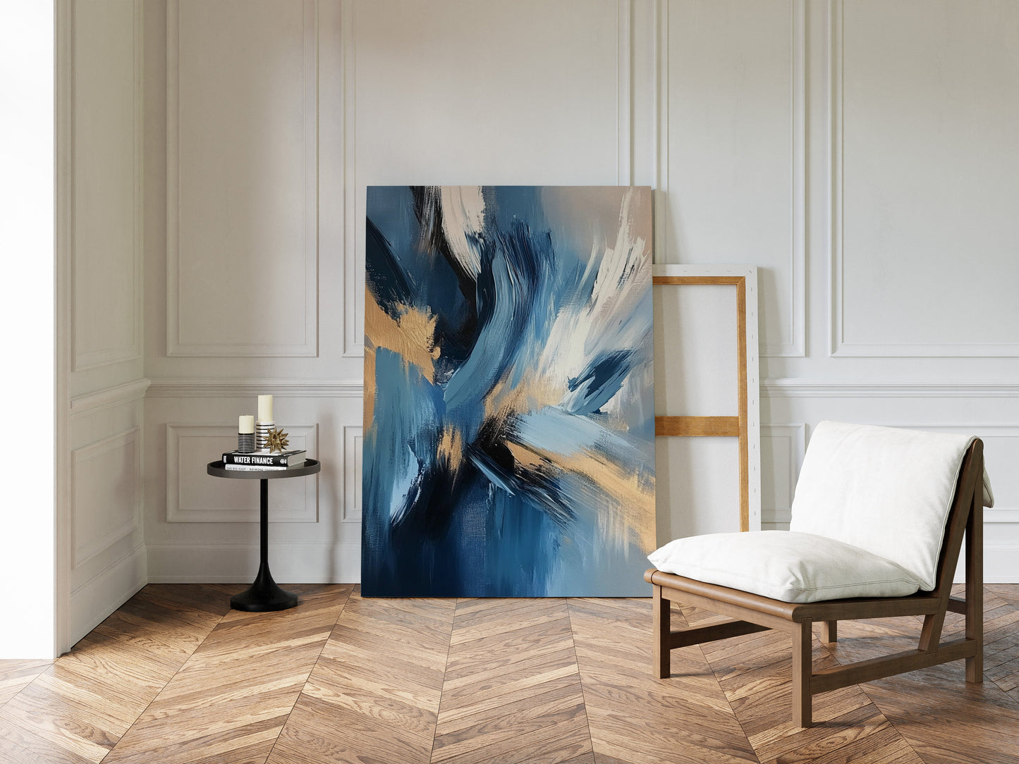 Blaue Gelassenheit - Abstraktes, vom Meer inspiriertes Leinwandbild