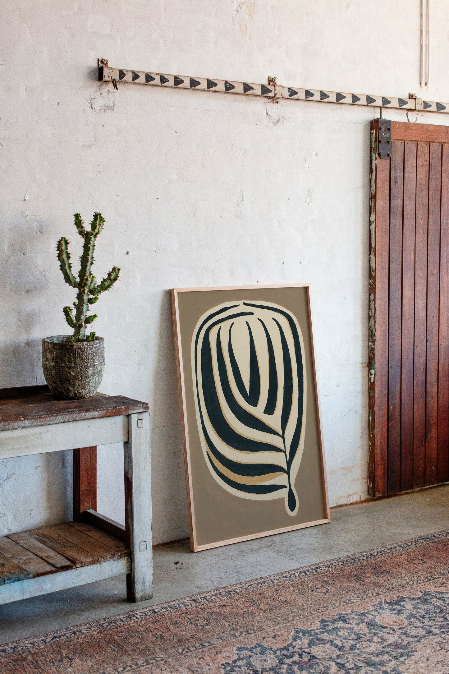 Earthy Elegance - Minimalist Leaf Canvas Art