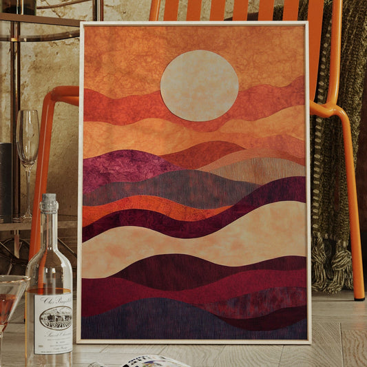 Sérénade au coucher du soleil - Tableau abstrait vibrant sur toile