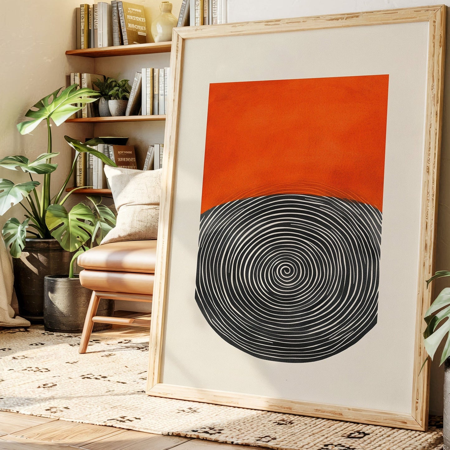 Wirbelnder Sonnenuntergang - Abstraktes Geometrisches Kunstposter