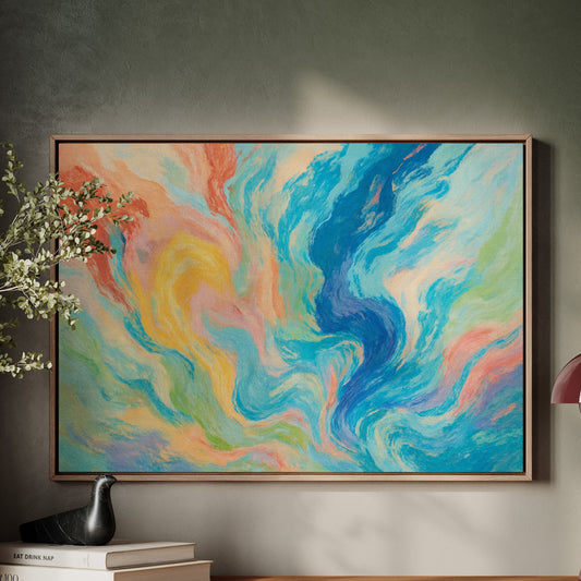 « Courants de couleur » – Peinture tourbillonnante abstraite