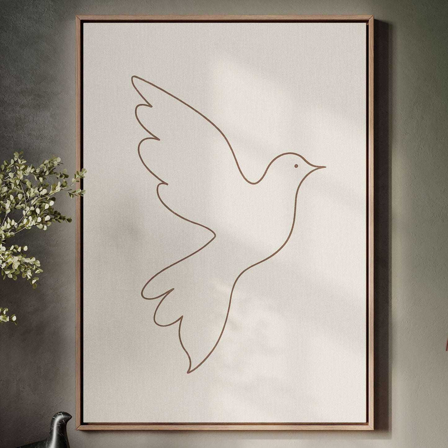 Minimalistischer Tauben-Linienkunst-Druck
