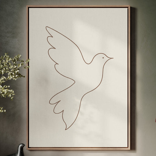 Minimalist Dove Line Art Print