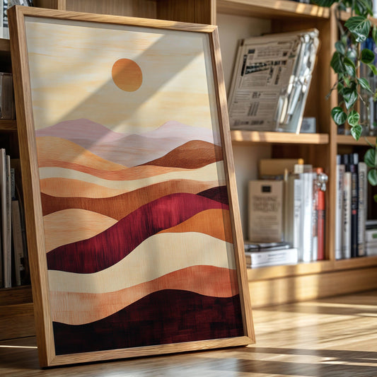 Dunes au coucher du soleil - Tableau abstrait sur toile