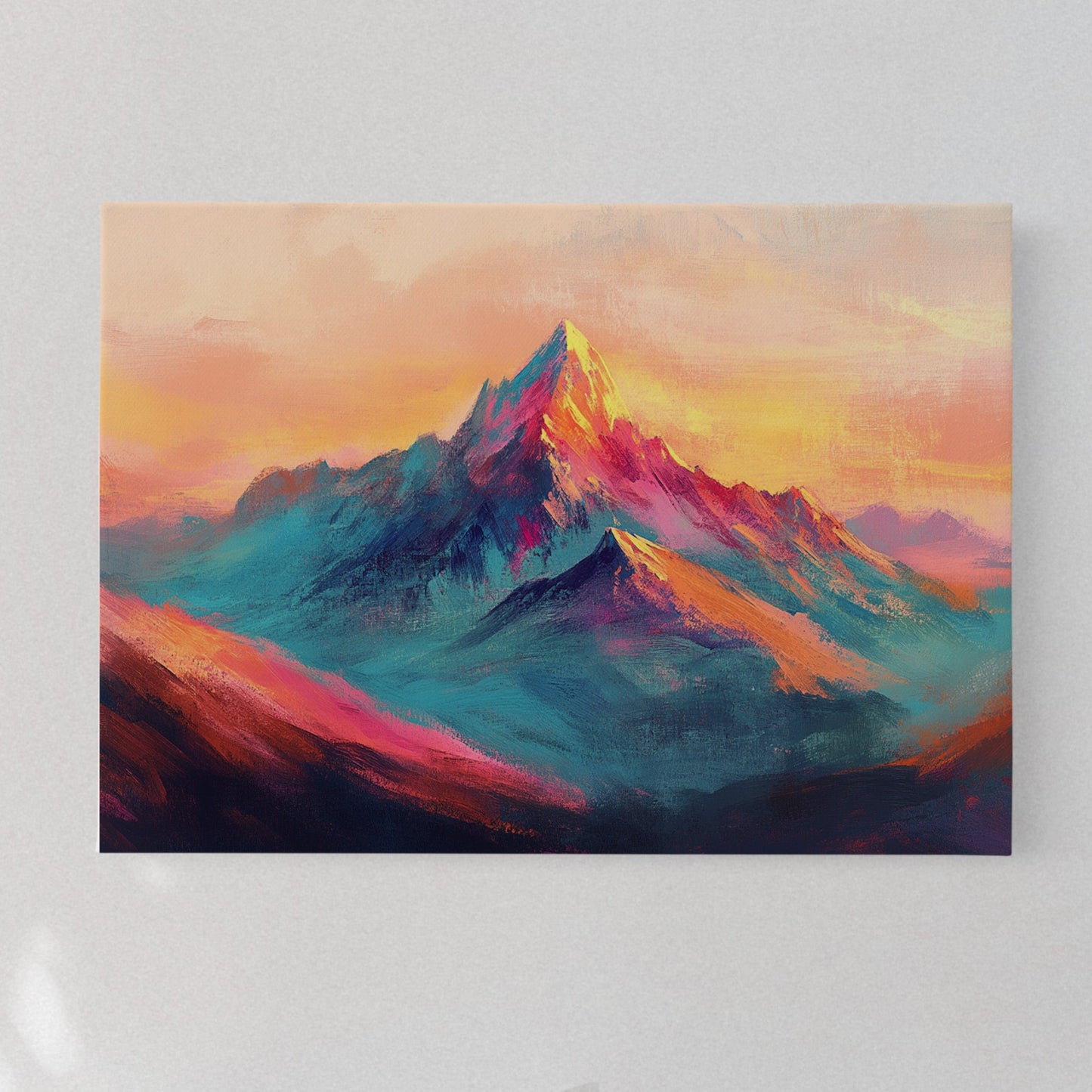 Vibrant Sunset Mountain Landscape Art Print