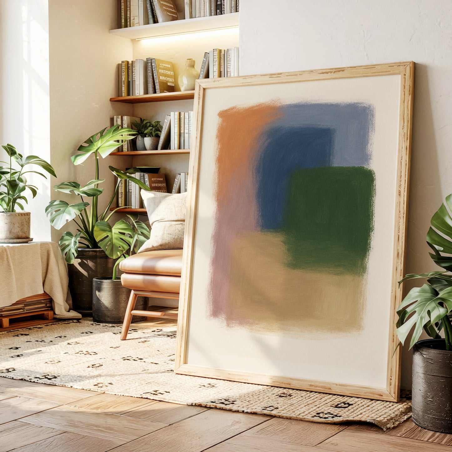 Impression d'art abstraite élégante aux couleurs pastel