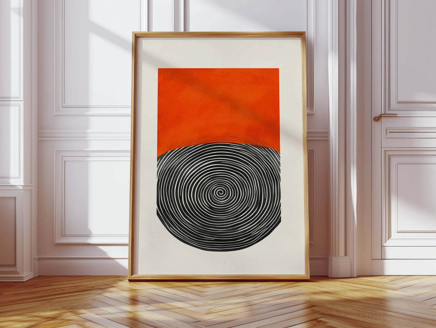 Wirbelnder Sonnenuntergang - Abstraktes Geometrisches Kunstposter