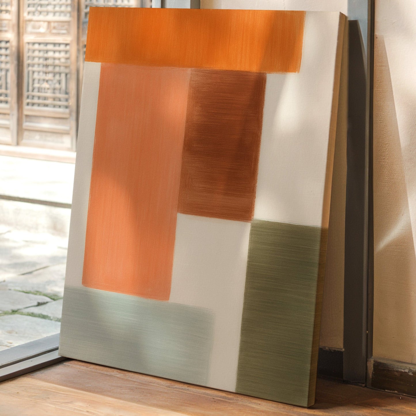 Earthy Harmony - Abstract Geometric Canvas Art