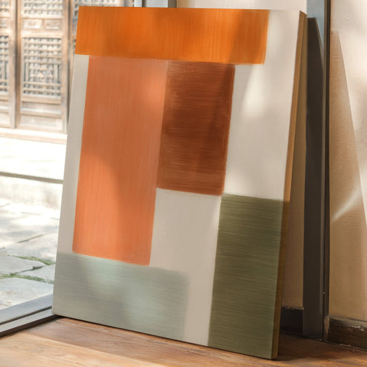 Earthy Harmony - Abstract Geometric Canvas Art