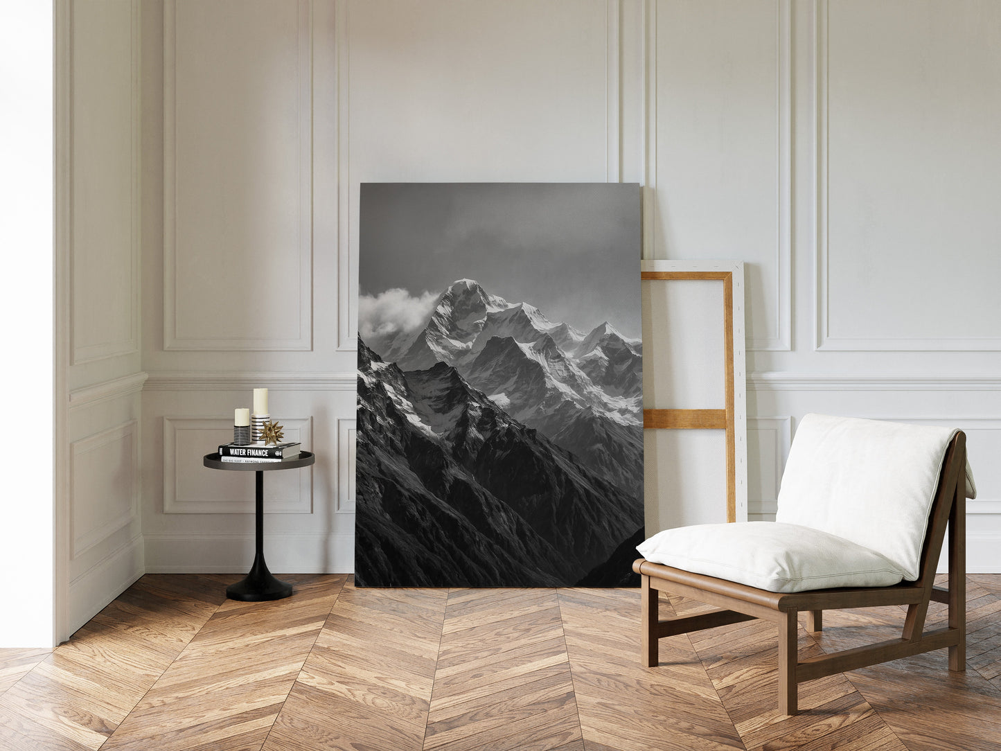 Monochrome Majesty – Black & White Alpine Mountain Print