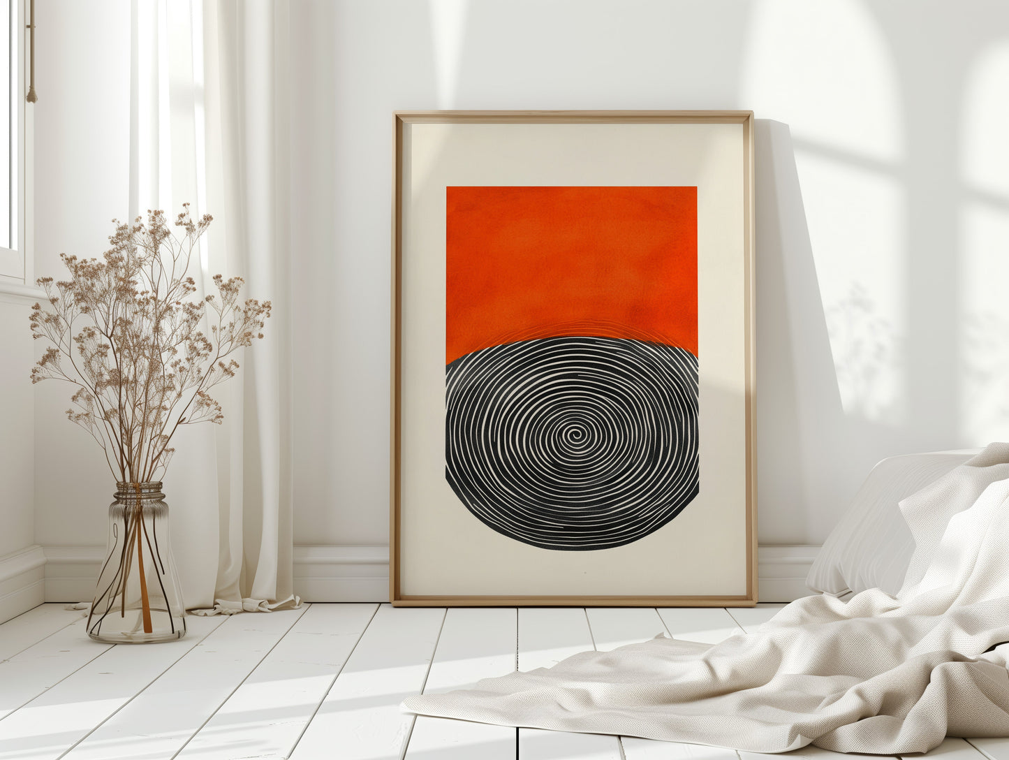 Wirbelnder Sonnenuntergang - Abstraktes Geometrisches Kunstposter