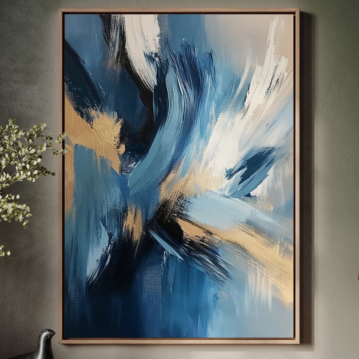 Blaue Gelassenheit - Abstraktes, vom Meer inspiriertes Leinwandbild