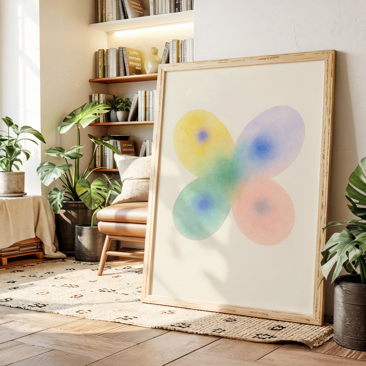 Soft Bloom – Watercolor Butterfly Abstract Print