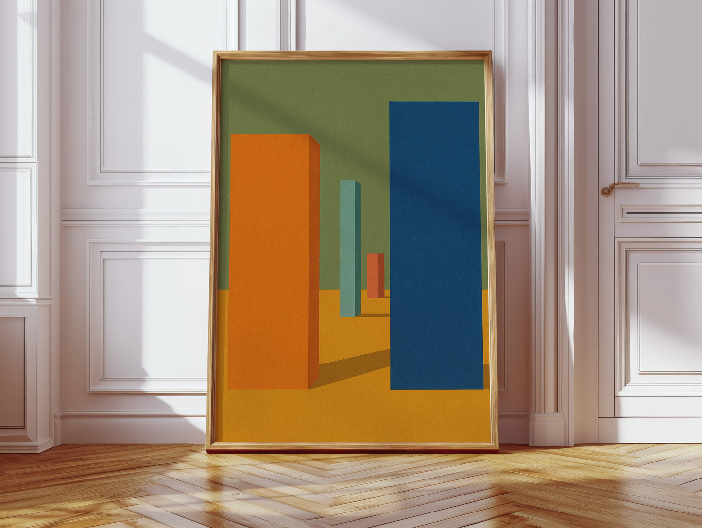 Toile d'art abstraite géométrique vibrante