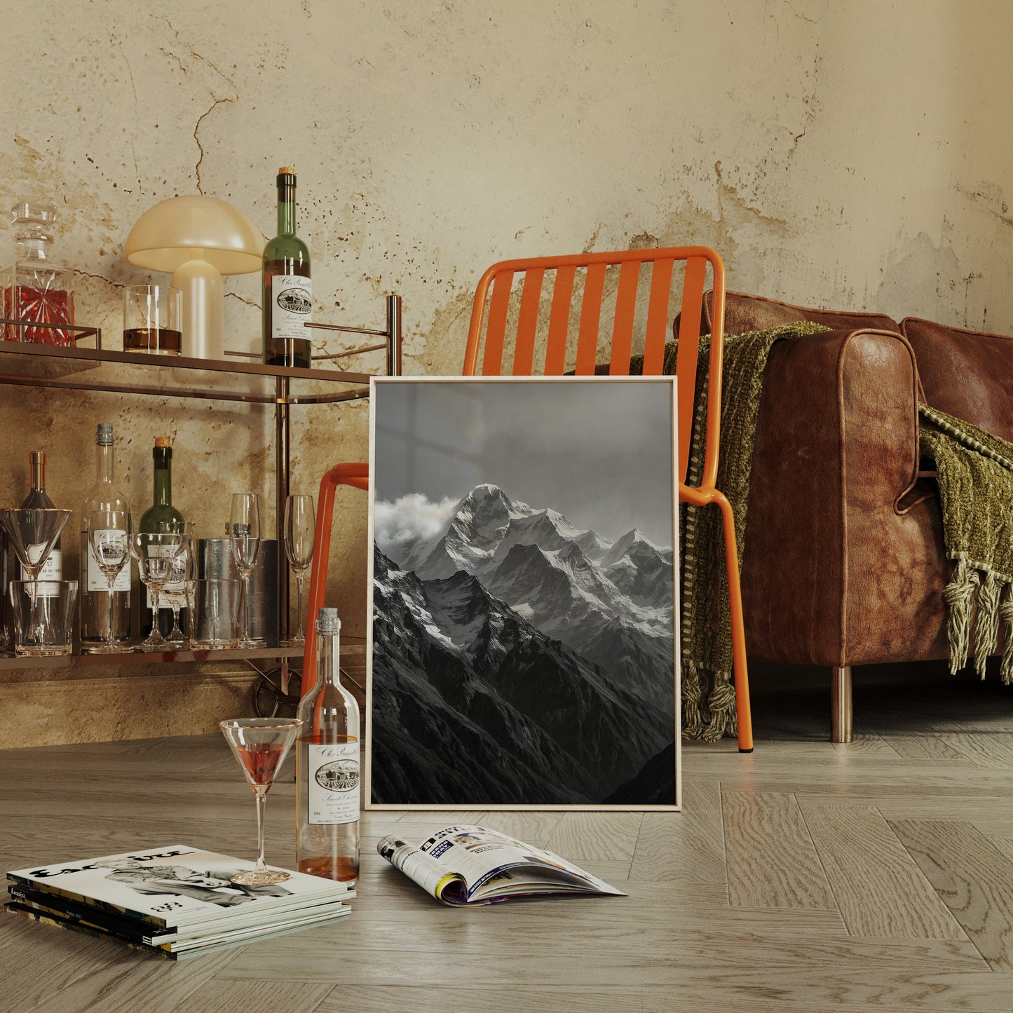 Monochrome Majesty – Black & White Alpine Mountain Print