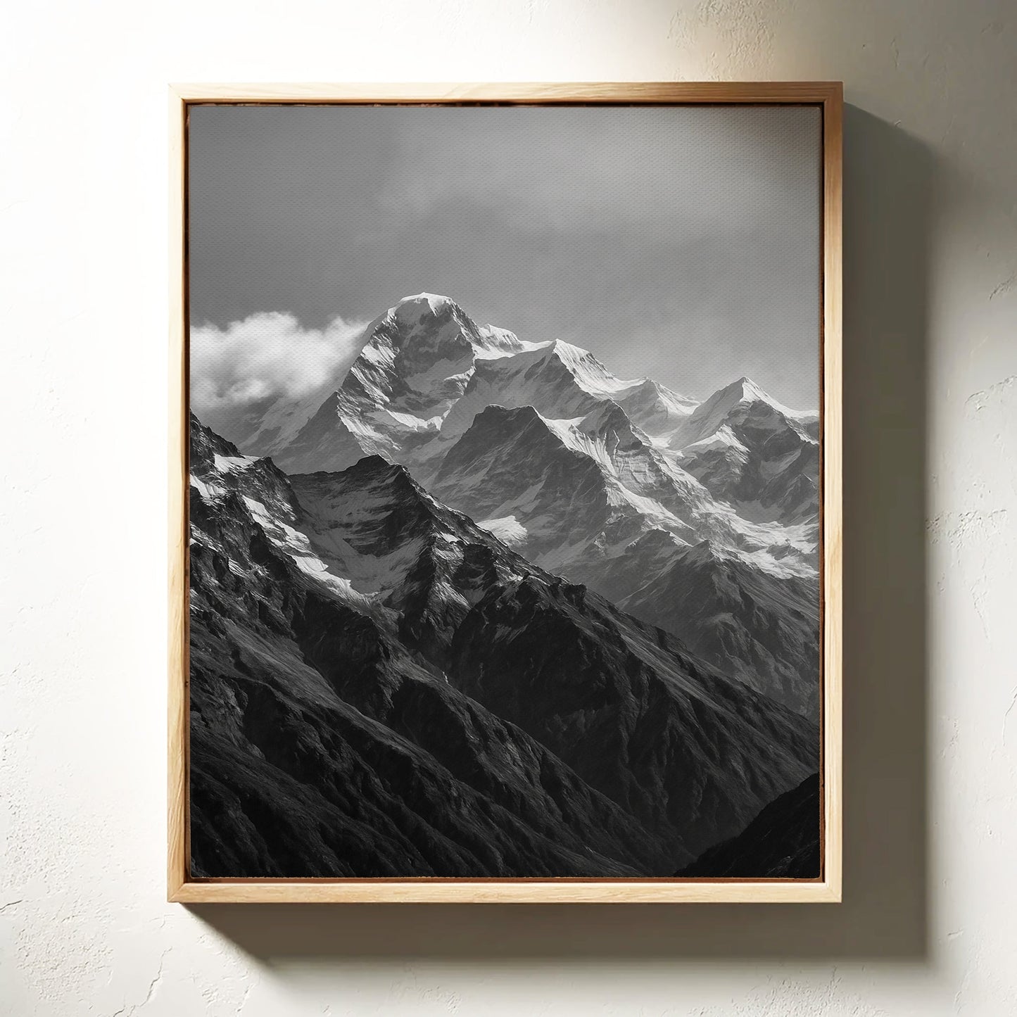 Monochrome Majesty – Black & White Alpine Mountain Print