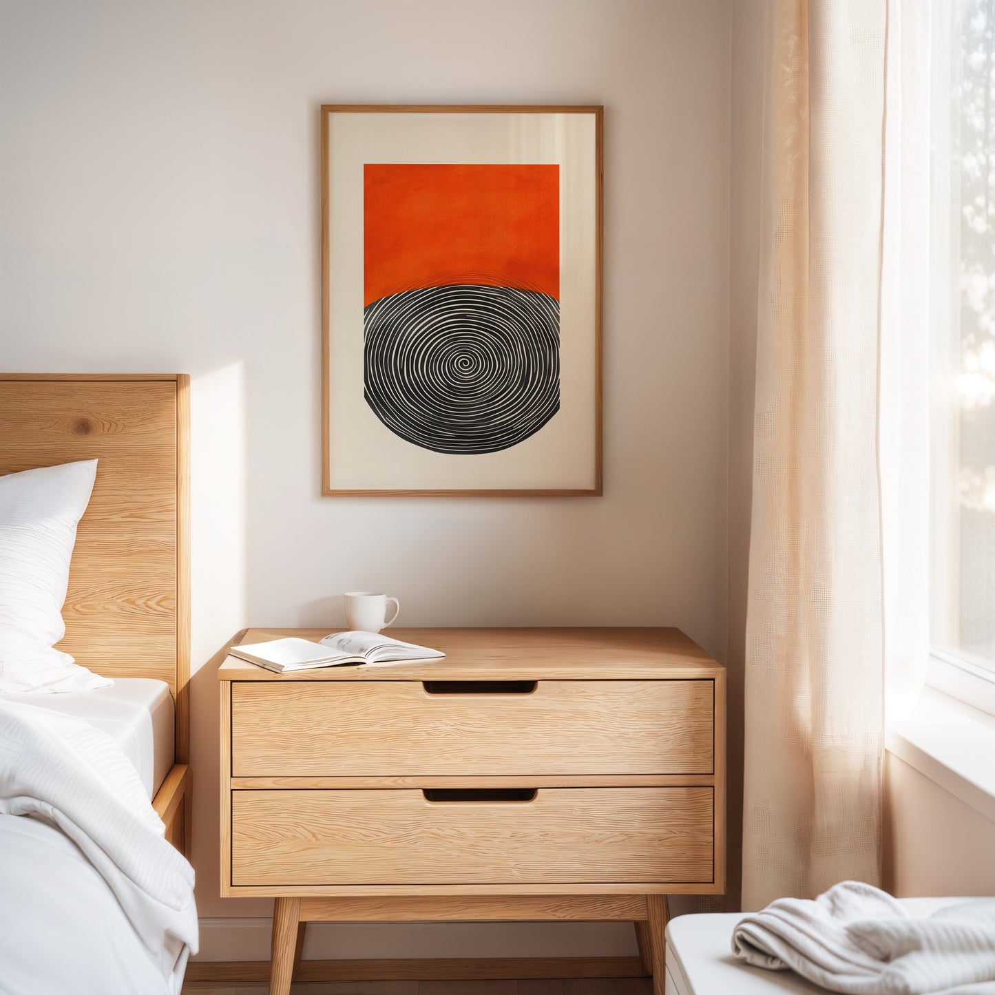 Wirbelnder Sonnenuntergang - Abstraktes Geometrisches Kunstposter