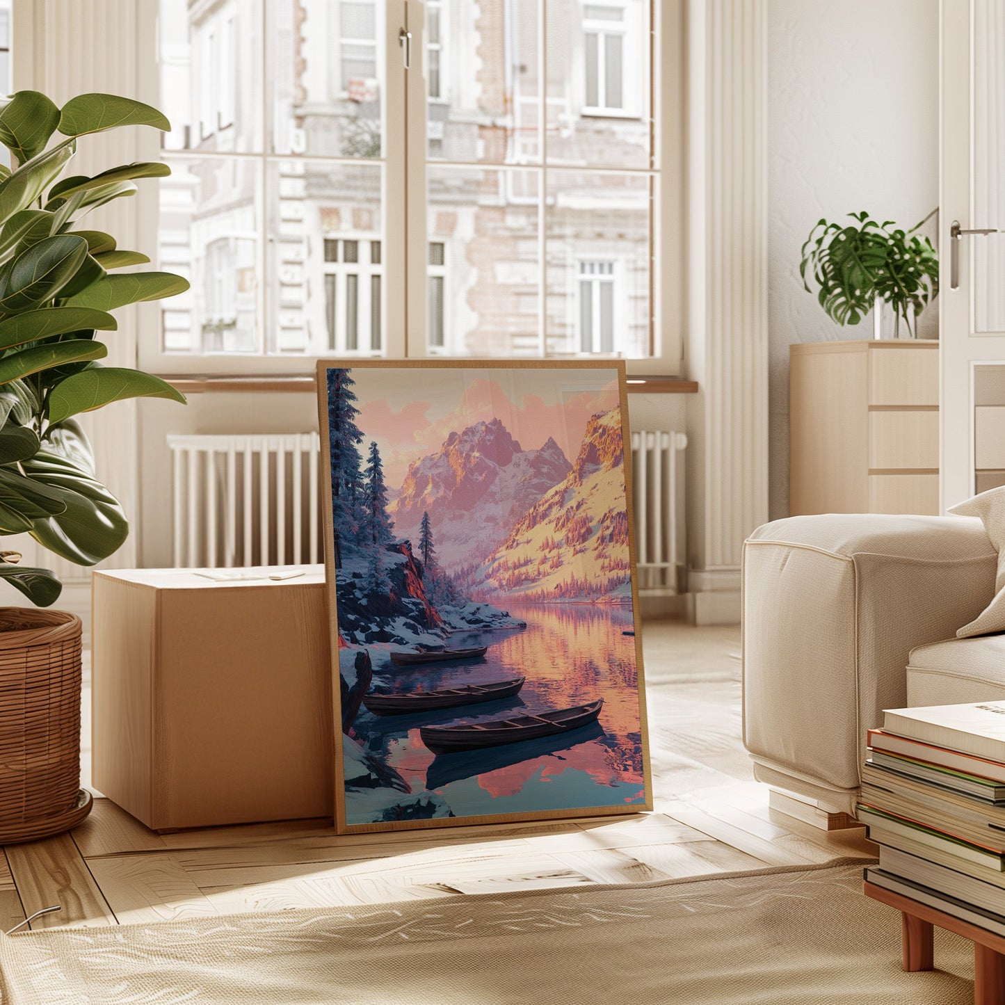 Enchanting Winter Mountain Lake Art Print