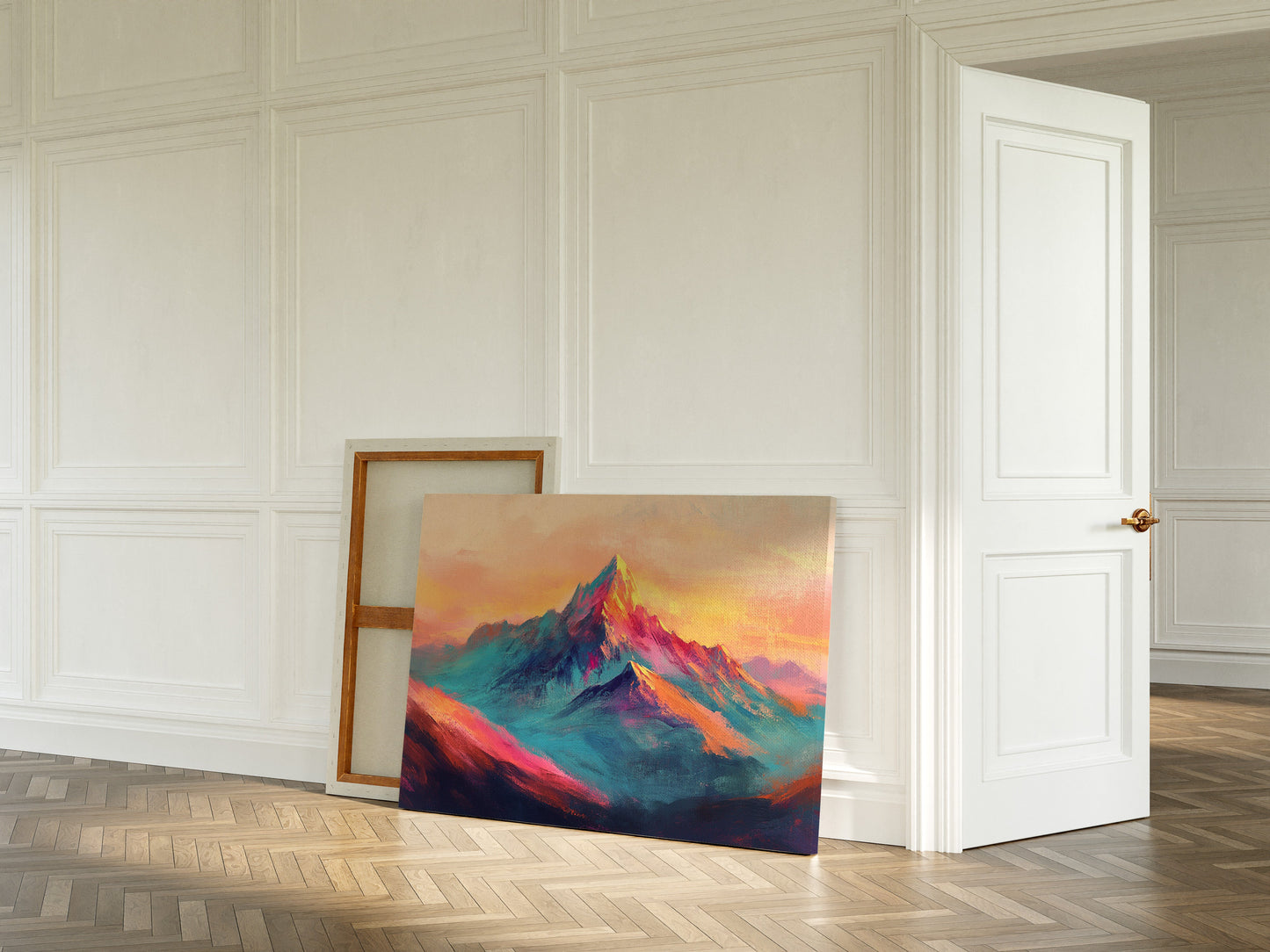 Vibrant Sunset Mountain Landscape Art Print