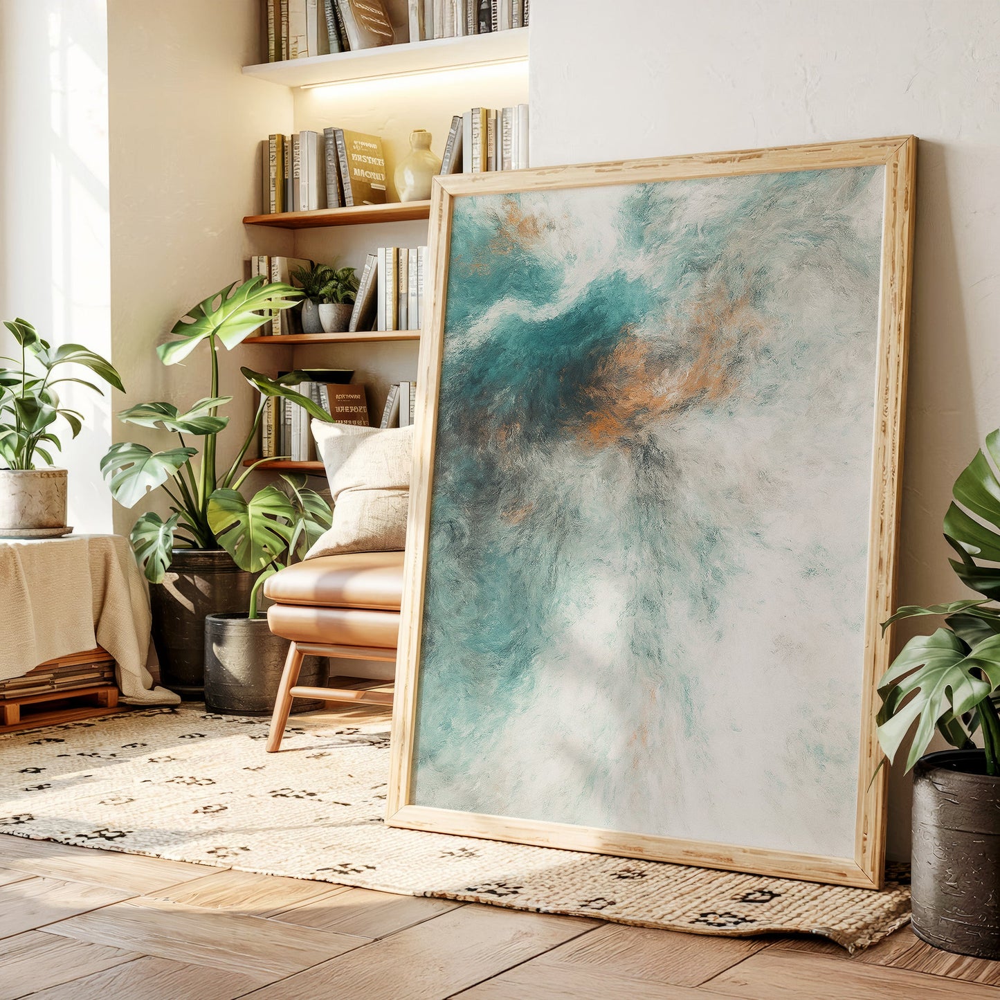 Art mural éthéré et abstrait de paysages nuageux