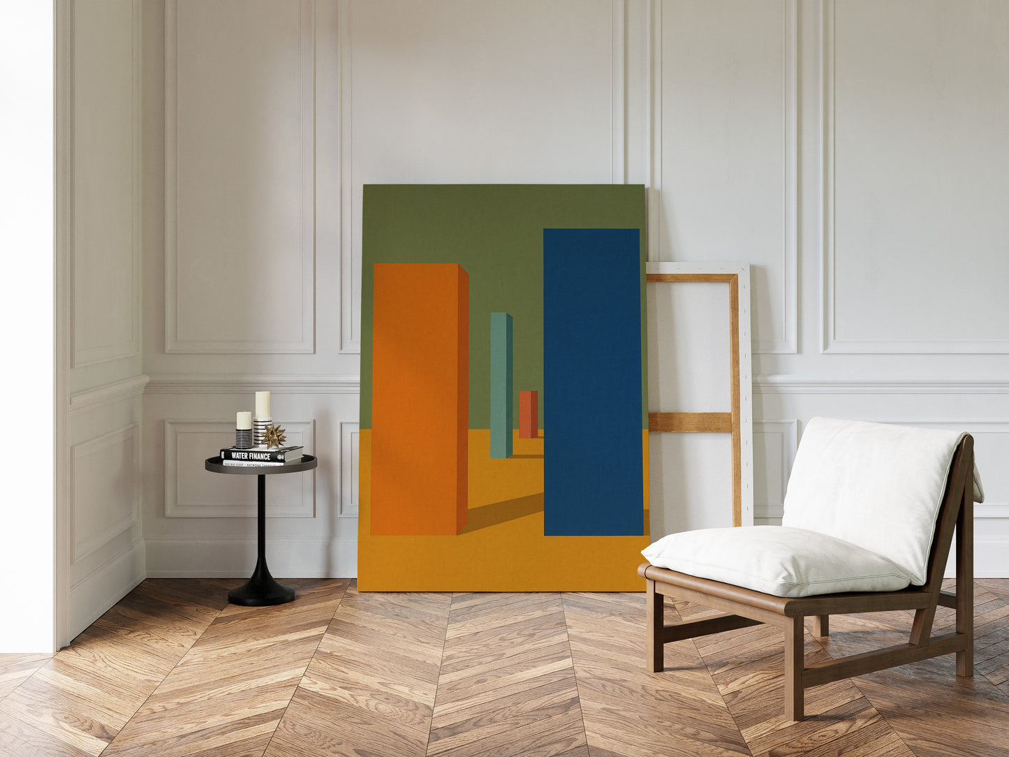 Toile d'art abstraite géométrique vibrante