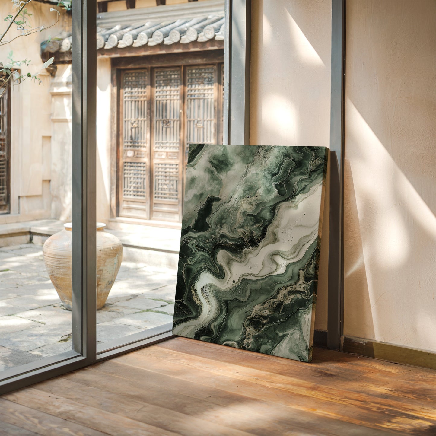 "Emerald Dreams" - Abstract Green Marble Art Print