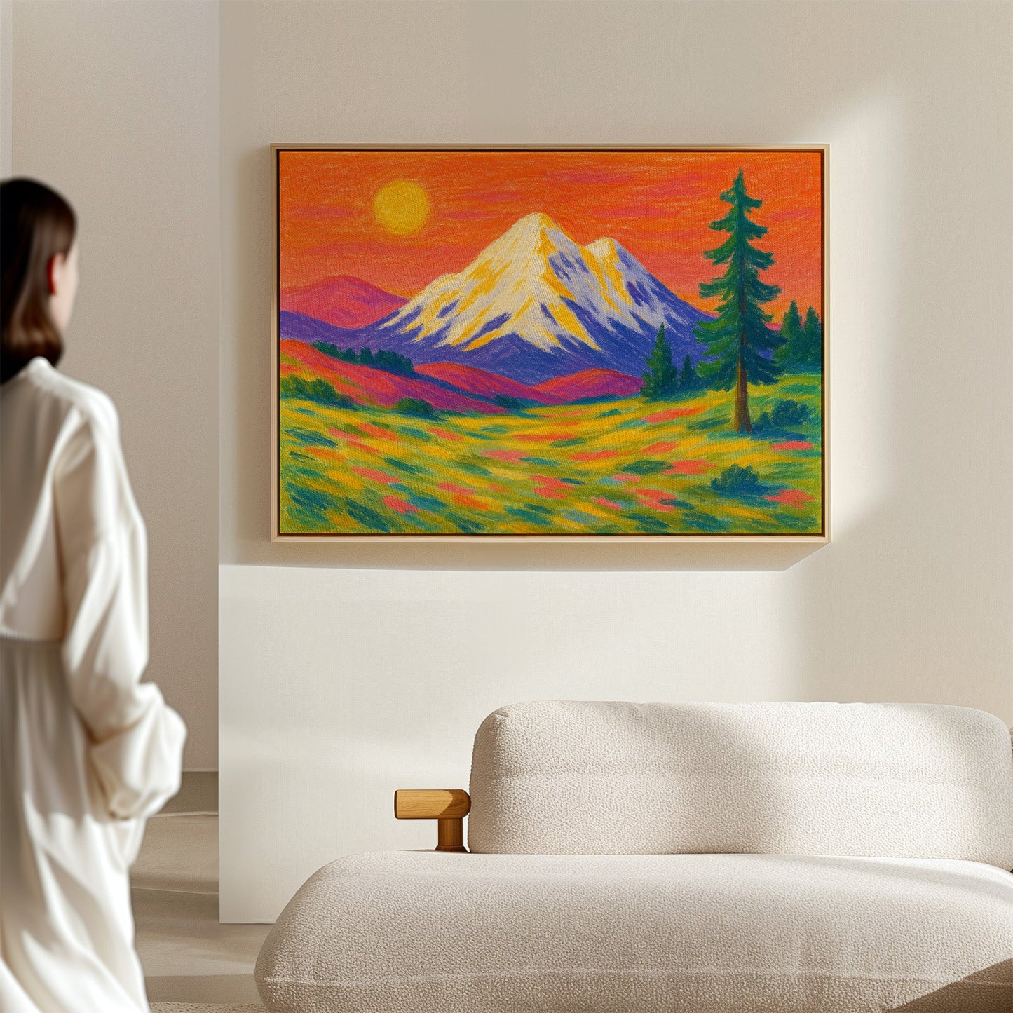 Vibrant Mountain Sunset with Flowery Meadow
