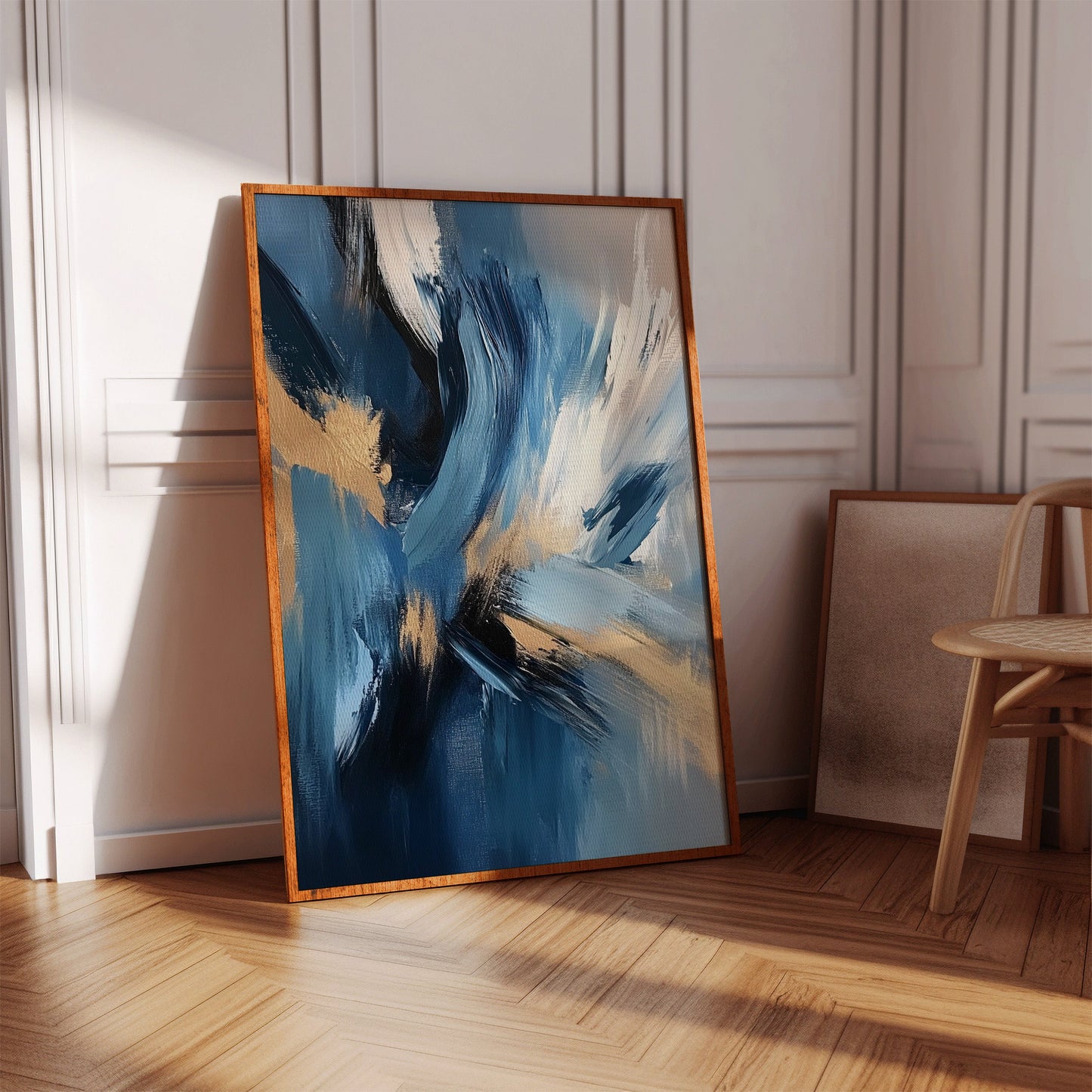 Blaue Gelassenheit - Abstraktes, vom Meer inspiriertes Leinwandbild