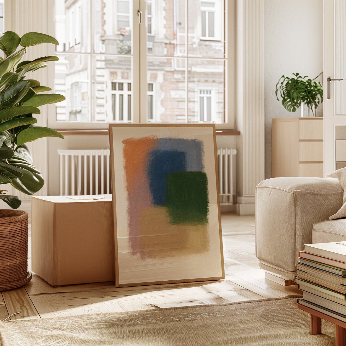 Impression d'art abstraite élégante aux couleurs pastel