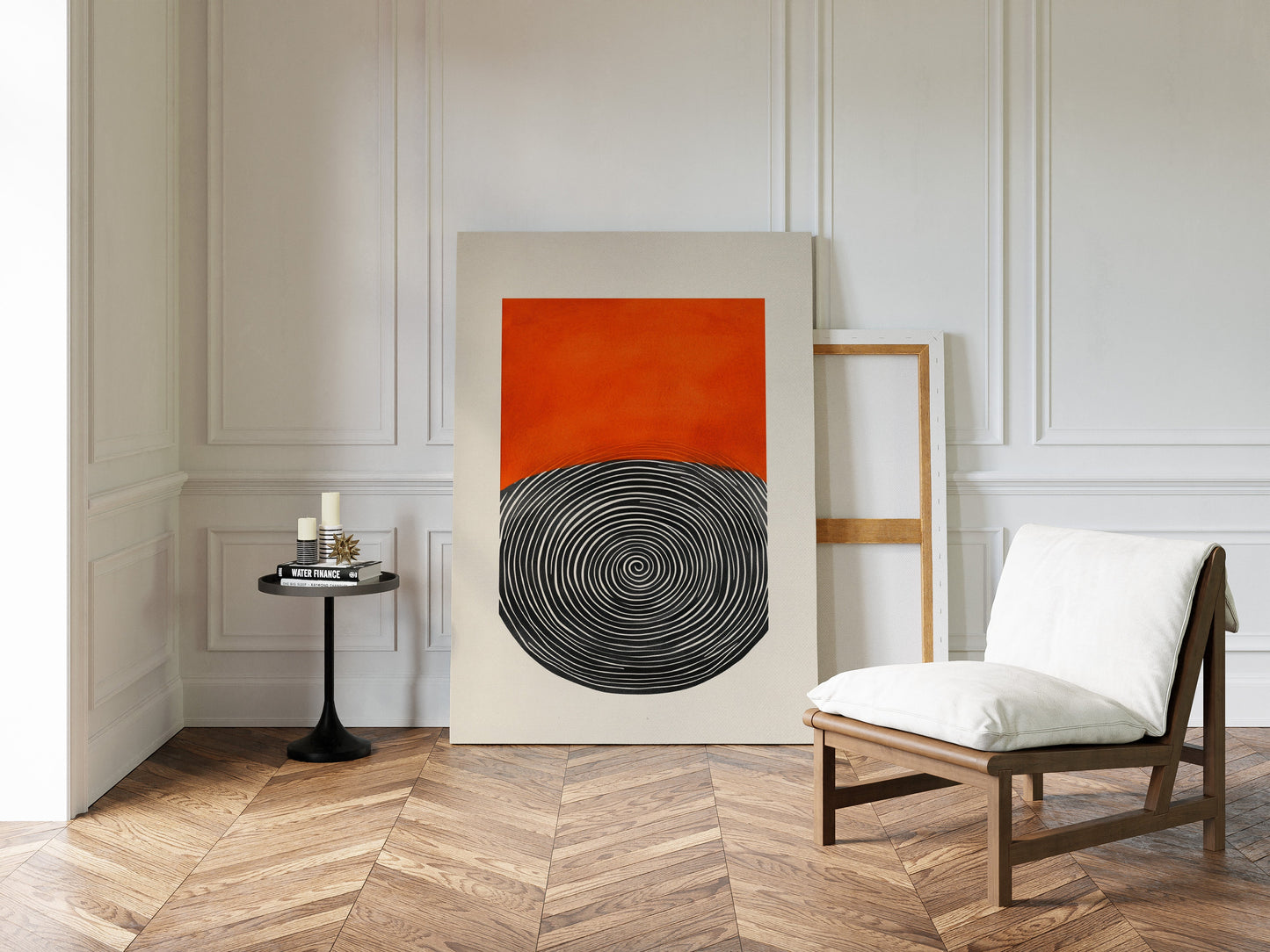 Wirbelnder Sonnenuntergang - Abstraktes Geometrisches Kunstposter