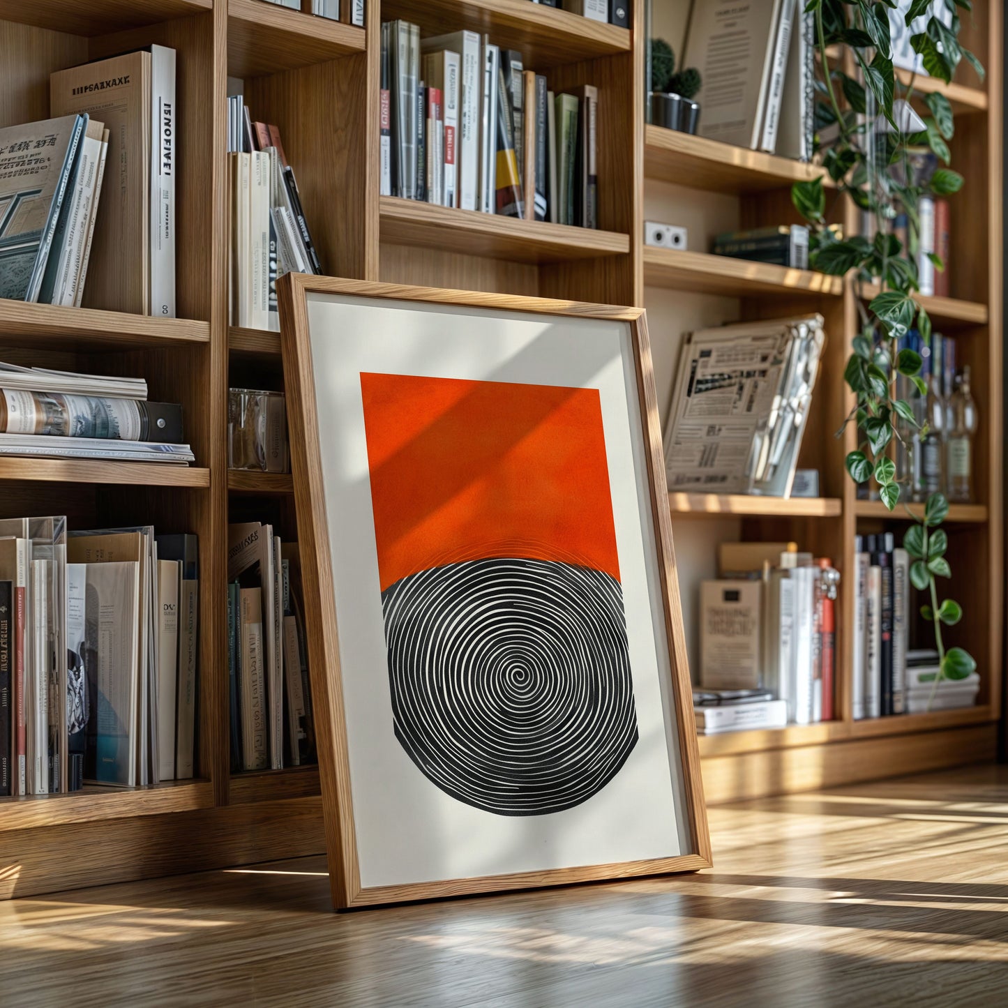 Wirbelnder Sonnenuntergang - Abstraktes Geometrisches Kunstposter