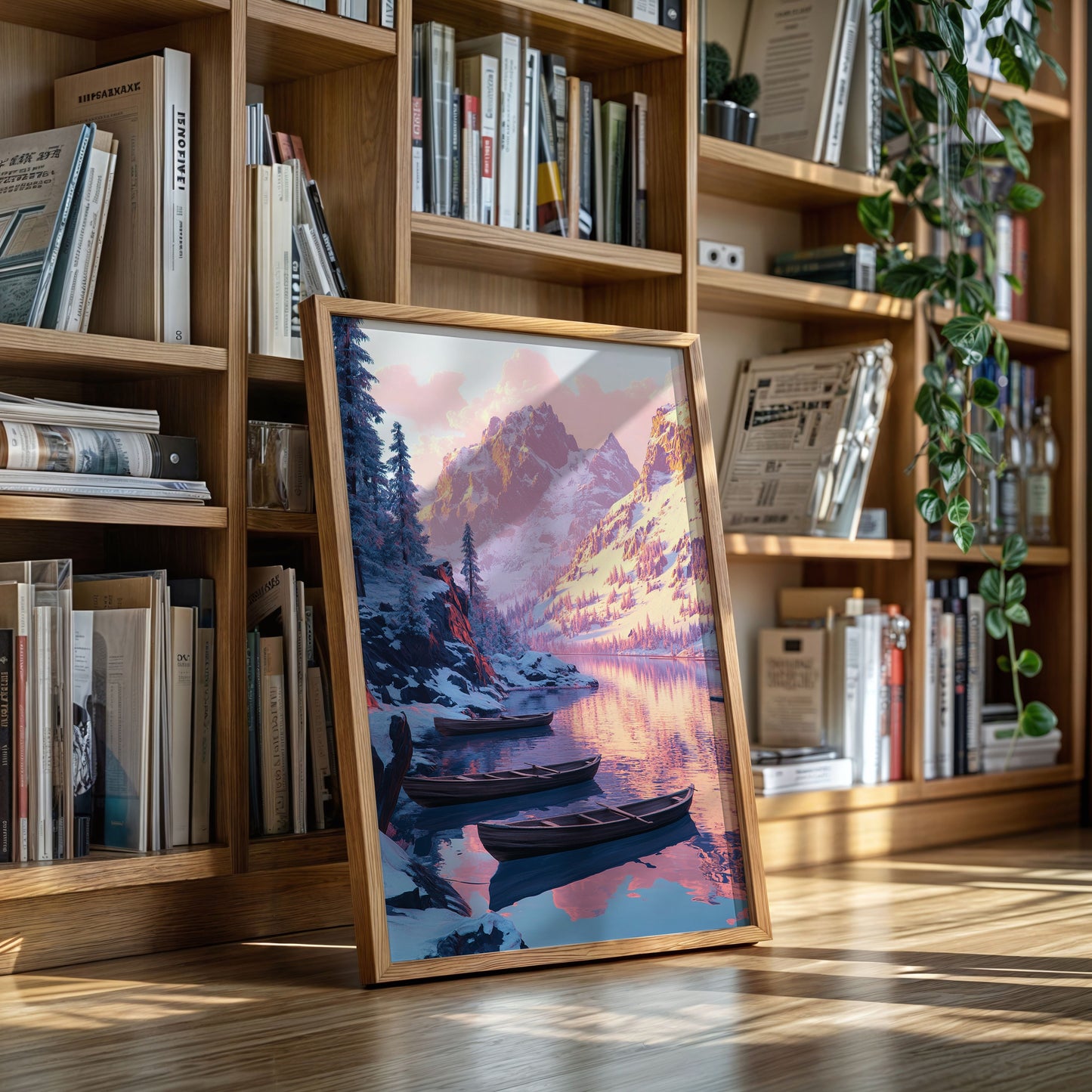 Enchanting Winter Mountain Lake Art Print