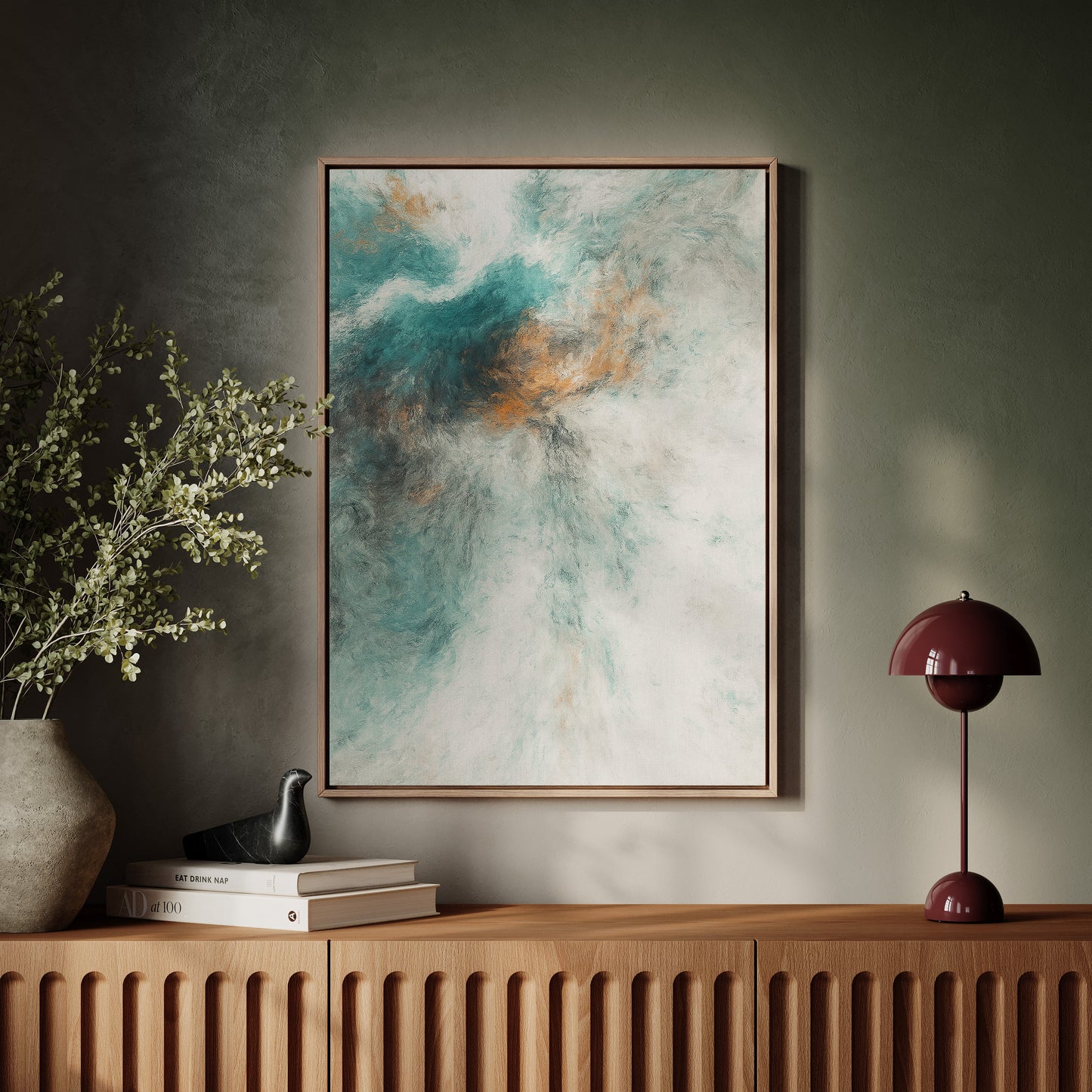 Art mural éthéré et abstrait de paysages nuageux