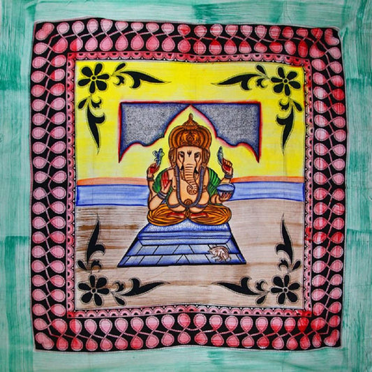 Ganesha Pastel Tapestry With Tassels for Meditation