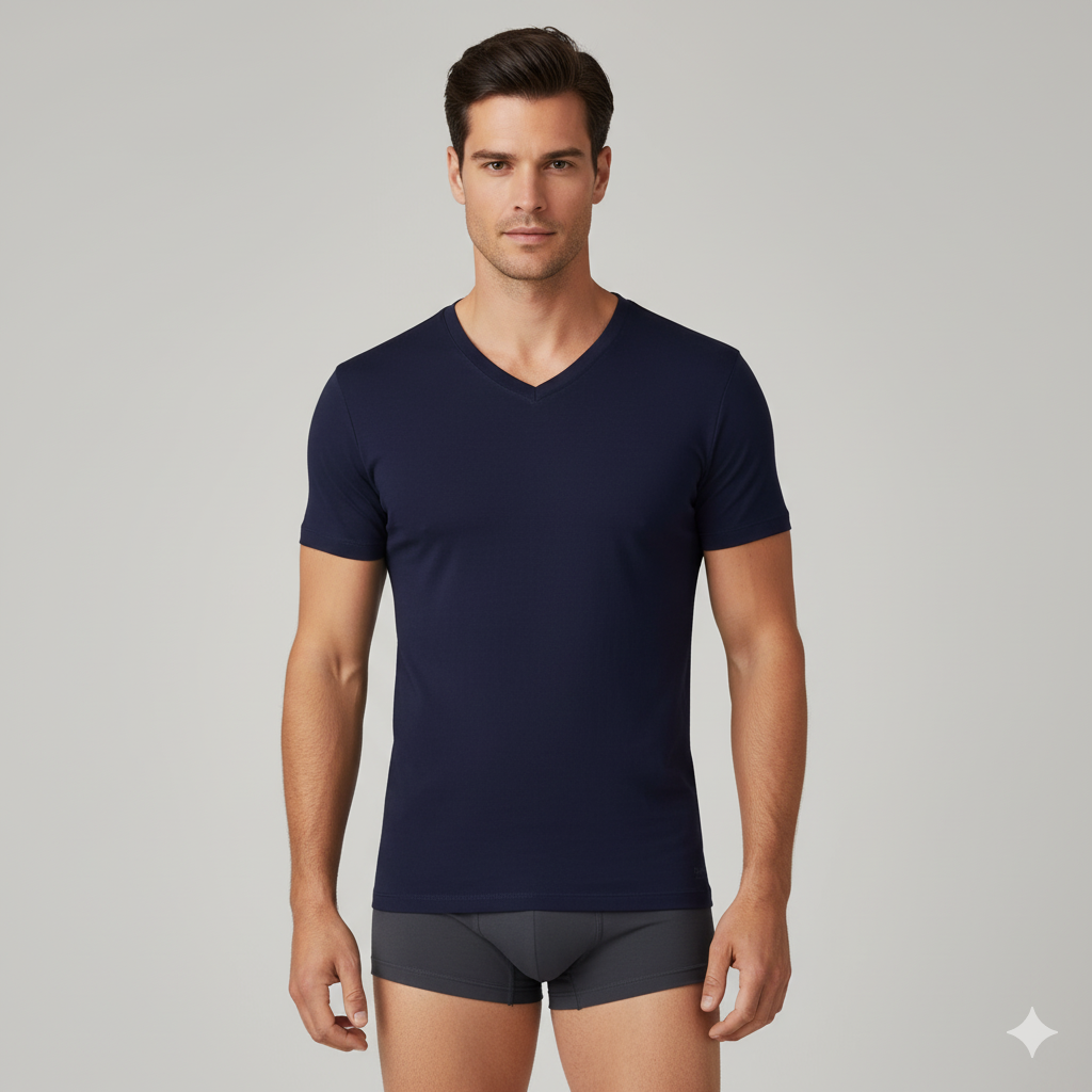 Herren Bambus V-Ausschnitt Unterhemd (3er-Pack)