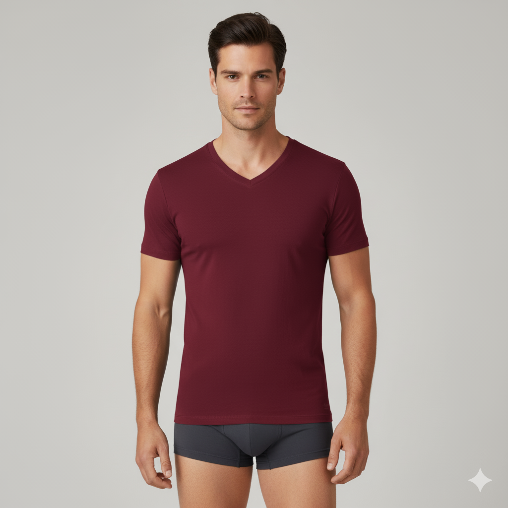 Herren Bambus V-Ausschnitt Unterhemd (3er-Pack)
