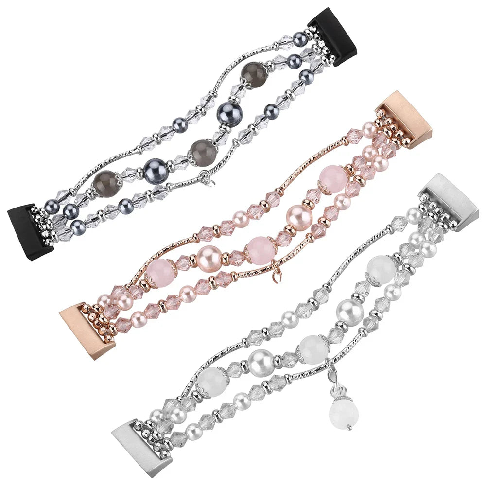Bracelet perlé mode pour Fitbit Charge 6, 5, 4, 3