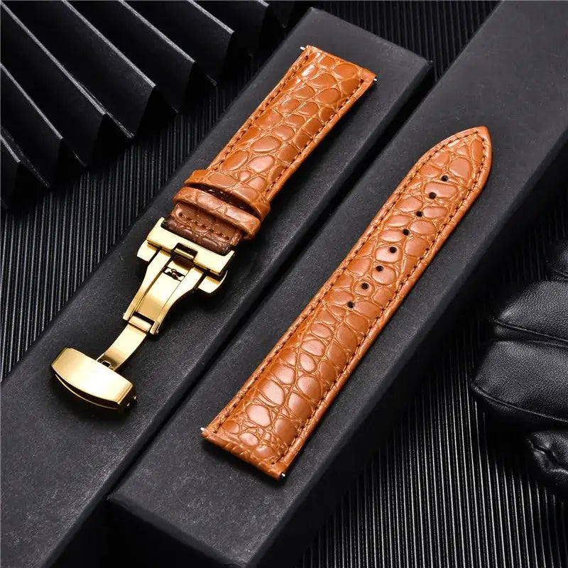 Bracelet en cuir de crocodile pour Samsung Galaxy Watch