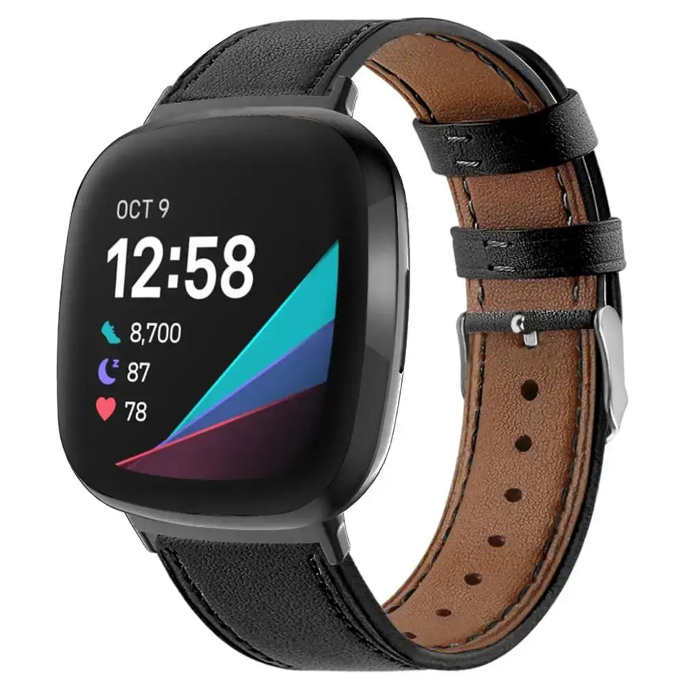 Bracelet en cuir Fitbit Versa et Sense - Conception élégante et durable