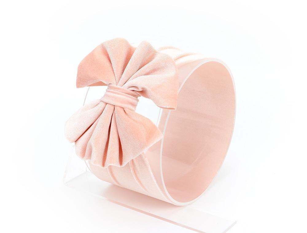 New Large Bow Baby Headband Velet Soft Bowknot Girl Accessories Hair Solid Messy Bows Toddler Headbands Baby Head Wraps Turban Big Bow for Girls